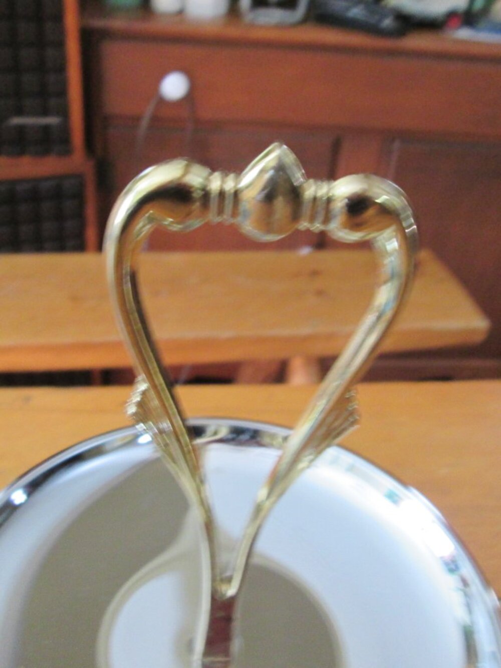 vTG VOGUE Kromex tidbit tiered server dish chrome brass in box - Picture 5 of 6